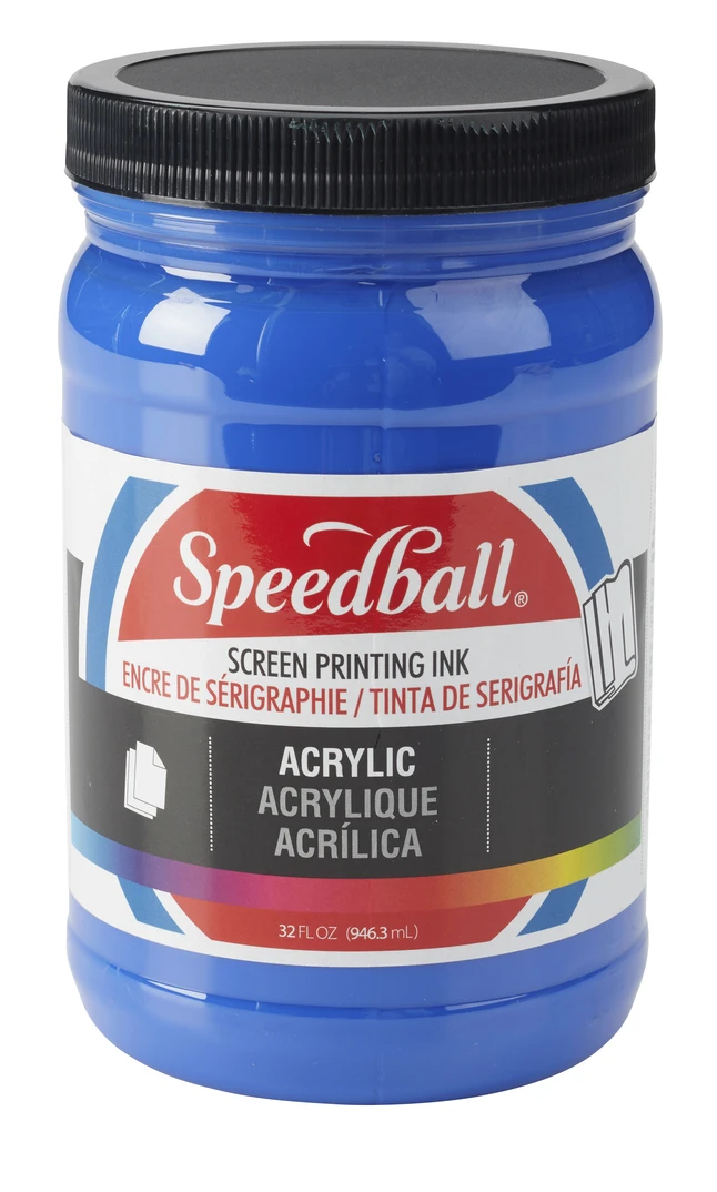 Speedball Permanent Acrylic Screen Printing Ink, Non-Toxic Non-Flammable, Ultra Blue, 1 Quart