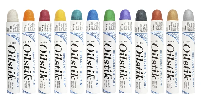 Shiva Artists Non-Toxic Oil Color Paintstick Set, 4-1/2 X 5/8 In, Assorted Iridescent Color, Set Of 12 - Image 2