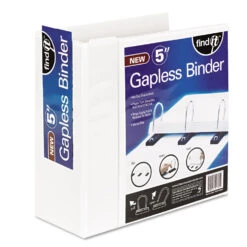 Gapless Loop Ring View Binder, 3 Rings, 5" Capacity, 11 X 8.5, White