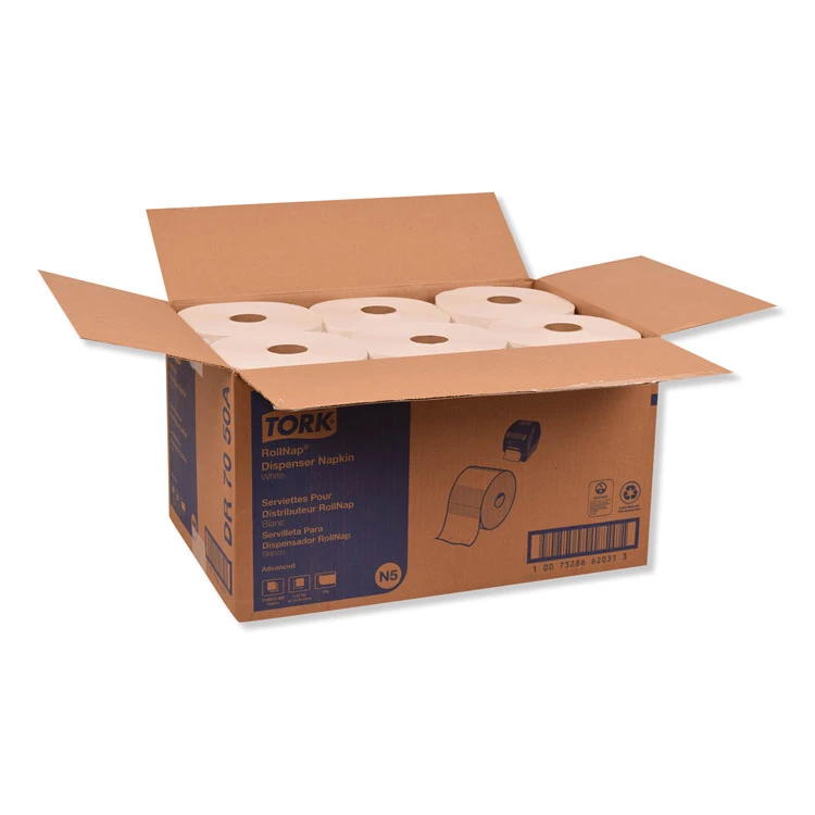 Tork Rollnap Dispenser Napkins, 1-Ply, 17" X 7.13", Roll, White, 6000/Carton - Image 3