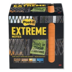 Water-Resistant Self-Stick Notes, 3" X 3", Orange, 45 Sheets/Pad, 12 Pads/Pack