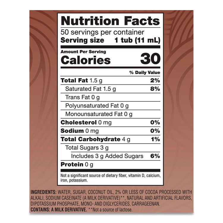 Liquid Coffee Creamer, Cafe Mocha, 0.38 Oz Mini Cups, 50/Box, 4 Boxes/Carton, 200 Total/Carton - Image 5