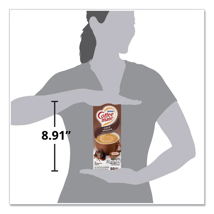 Liquid Coffee Creamer, Cafe Mocha, 0.38 Oz Mini Cups, 50/Box - Image 4