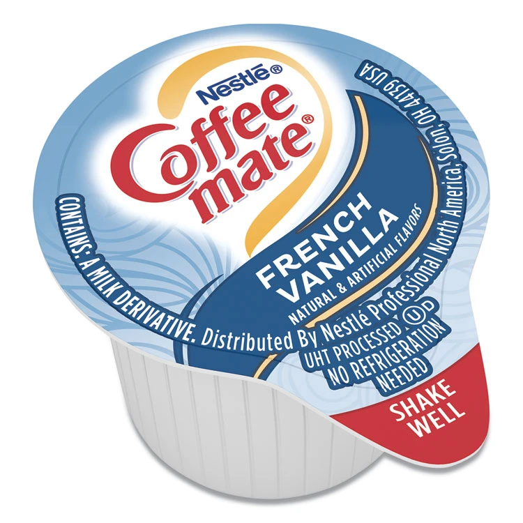 Liquid Coffee Creamer, French Vanilla, 0.38 Oz Mini Cups, 180/Carton - Image 2