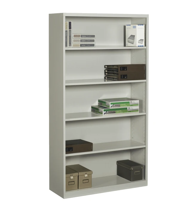 Global Industries Metal Bookcase, 5 Shelves, 66 X 36 X 13 Inches