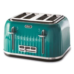 Oster® 4-Slice Toaster With Textured Design With Chrome Accents, 12 X 13 X 8, Teal