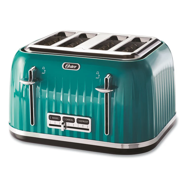 Oster® 4-Slice Toaster With Textured Design With Chrome Accents, 12 X 13 X 8, Teal