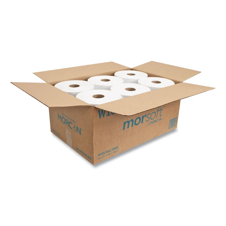 10 Inch Roll Towels, 1-Ply, 10" X 800 Ft, White, 6 Rolls/Carton - Image 3