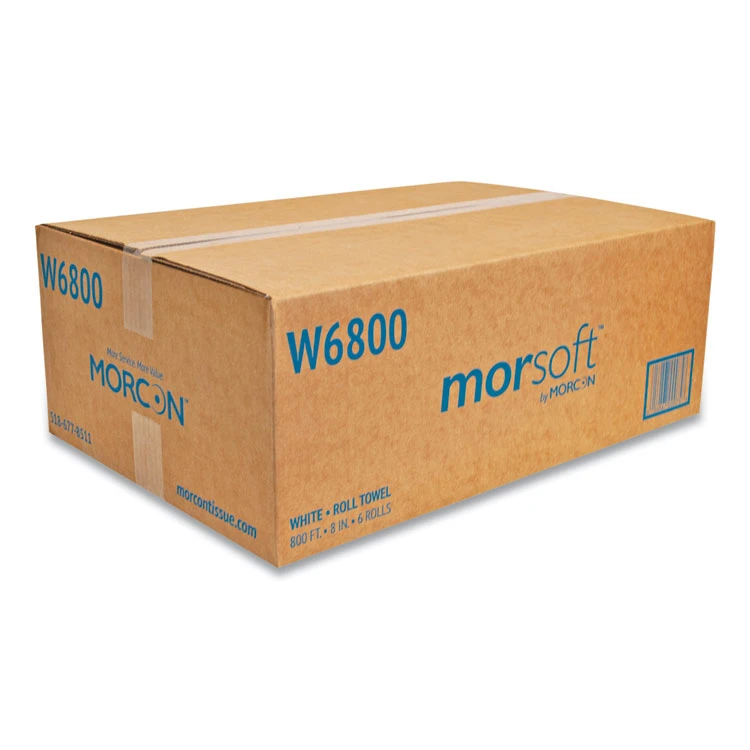 Morsoft Universal Roll Towels, 1-Ply, 8" X 800 Ft, White, 6 Rolls/Carton - Image 2