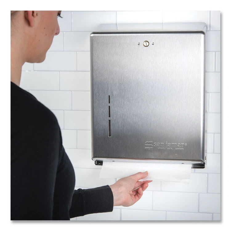 C-Fold/Multifold Towel Dispenser, 11.38 X 4 X 14.75, Stainless Steel - Image 8