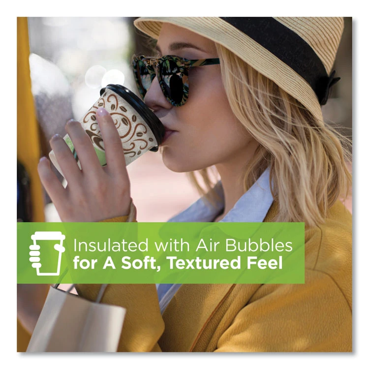 Dixie PerfecTouch Paper Hot Cups, 12 Oz, Coffee Haze Design, Individually Wrapped, 1,000/Carton - Image 7