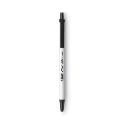 Bic Clic Stic Ballpoint Pen Value Pack, Retractable, Medium 1.2 Mm, Black Ink, White Barrel, 60/Pack