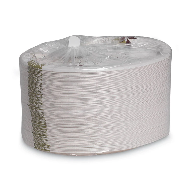 Dixie Pathways Heavyweight Oval Platters, 8.5 X 11, Green/Burgundy, 125/Pack