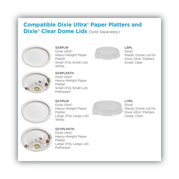 Dixie Pathways Heavyweight Oval Platters, 8.5 X 11, Green/Burgundy, 125/Pack - Image 4