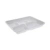 Foam School Trays, 5-Compartment, 8.25 X 10.5 X 1, White, 500/Carton
