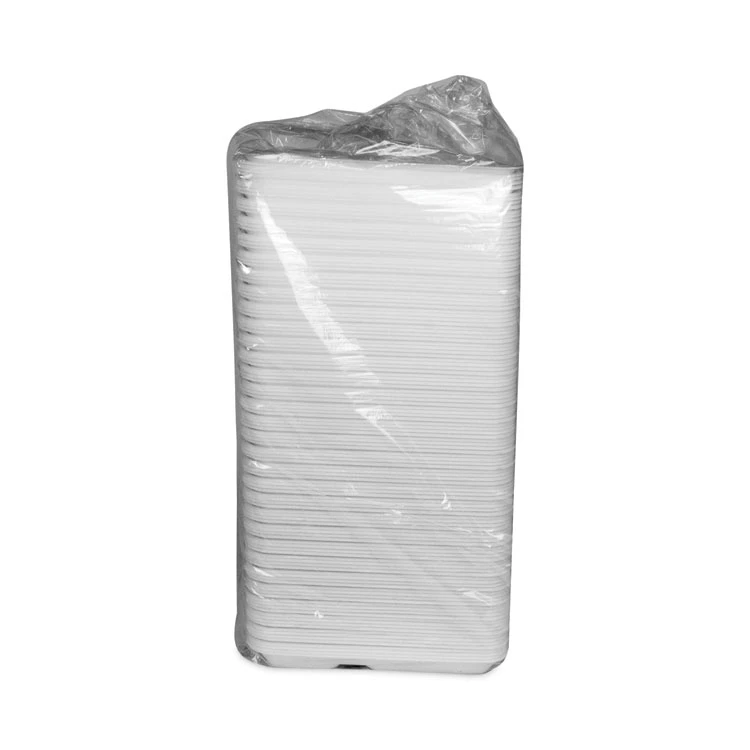 Foam School Trays, 5-Compartment, 8.25 X 10.5 X 1, White, 500/Carton - Image 3