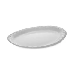 Placesetter Deluxe Laminated Foam Dinnerware, Oval Platter, 11.5 X 8.5, White, 500/Carton