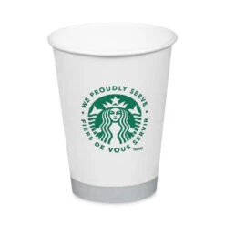 Hot Cups, 12 Oz, White With Green Starbucks Logo, 1,000/Carton
