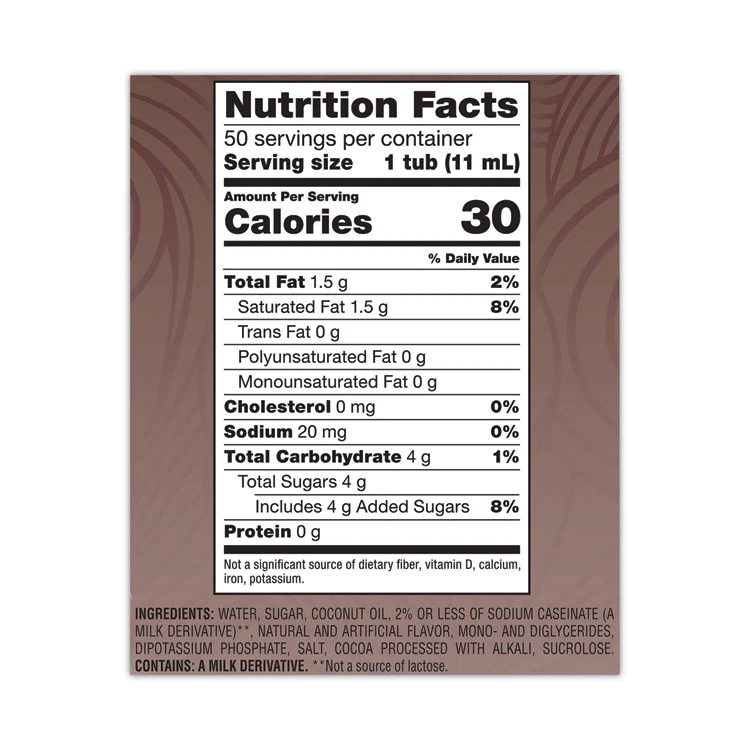 Liquid Coffee Creamer, Salted Caramel Chocolate, 0.38 Oz Mini Cups, 50/Box - Image 3