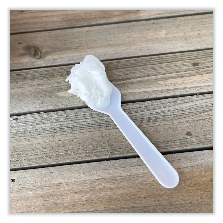 Heavyweight Polypropylene Cutlery, Tasting Spoon, White, 3,000/Carton - Image 4