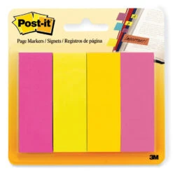 Post-it Page Flag Markers, Assorted Brights, 50 Flags/Pad, 4 Pads/Pack