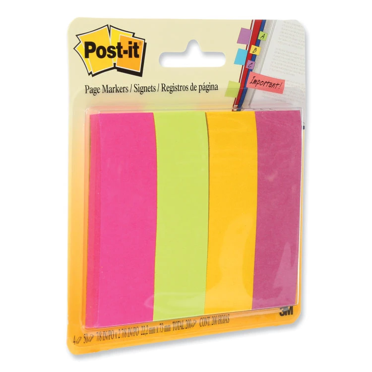 Post-it Page Flag Markers, Assorted Brights, 50 Flags/Pad, 4 Pads/Pack - Image 3