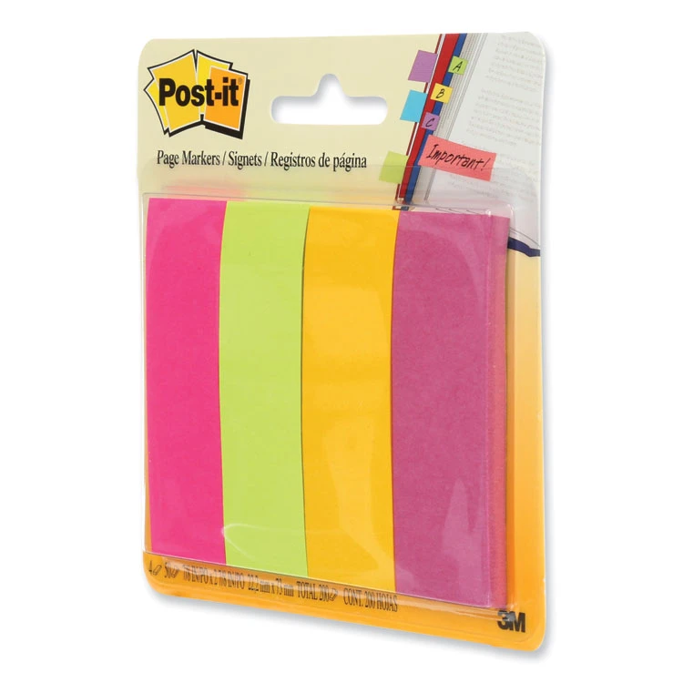 Post-it Page Flag Markers, Assorted Brights, 50 Flags/Pad, 4 Pads/Pack - Image 2