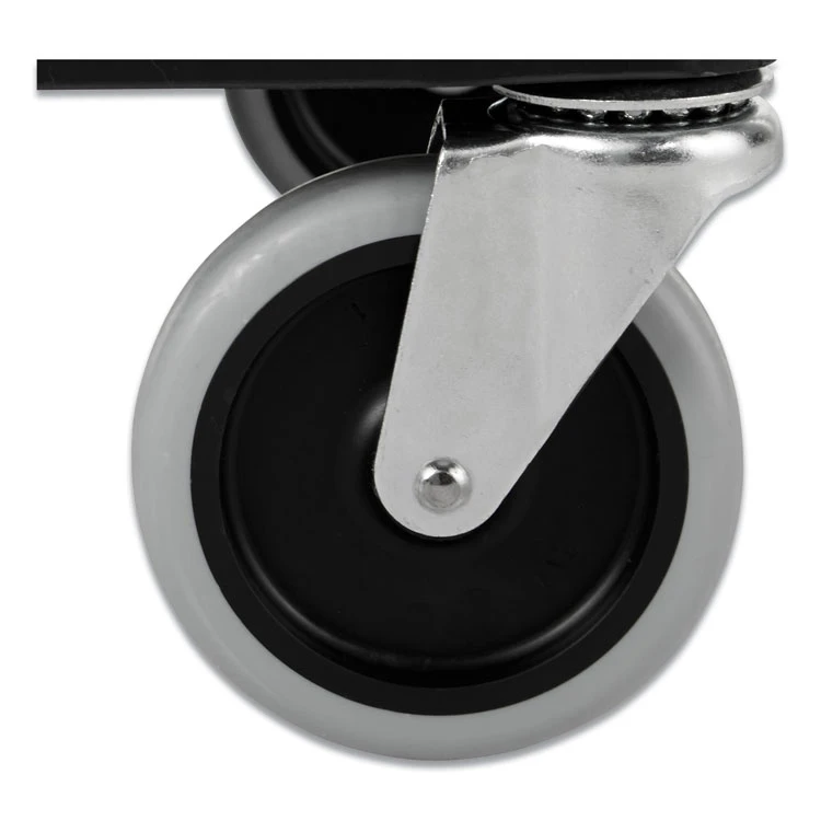 Utility Cart With Locking Doors, Plastic, 3 Shelves, 200 Lb Capacity, 33.63" X 18.63" X 37.75", Black - Image 6