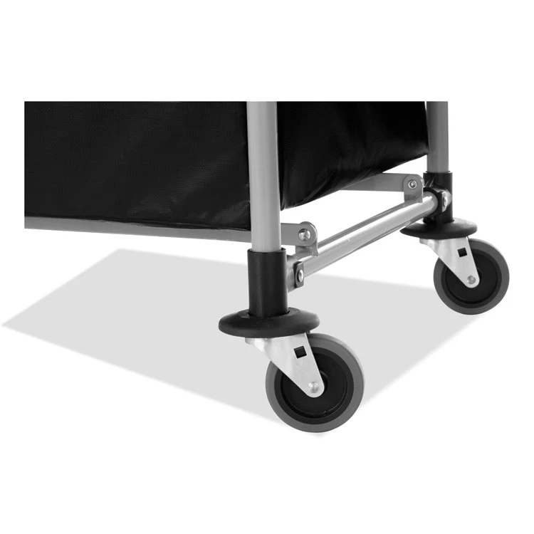 One-Compartment Collapsible X-Cart, Synthetic Fabric, 9.96 Cu Ft Bin, 24.1" X 35.7" X 34", Black/Silver - Image 7