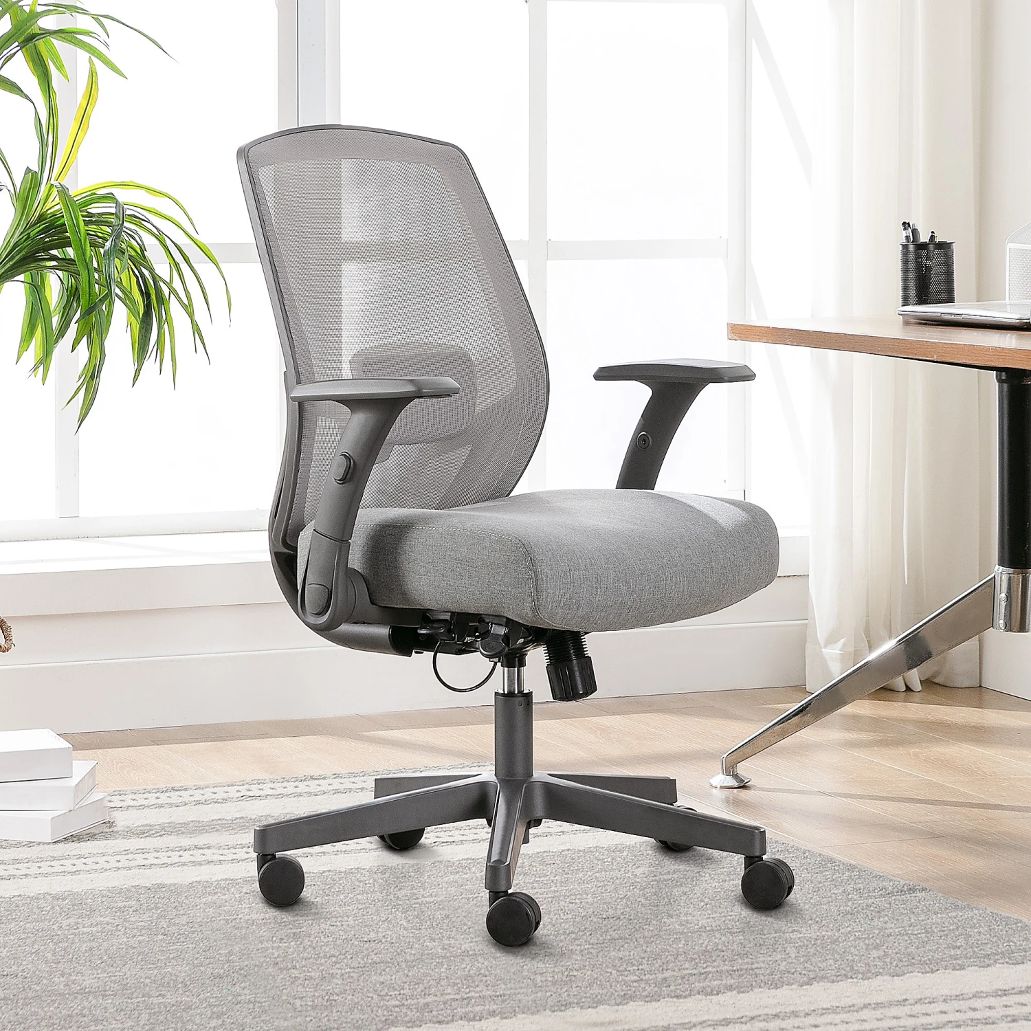 Serta® SitTrue™ Rayne Ergonomic Mesh/Fabric Mid-Back Task Chair, Gray - Image 3
