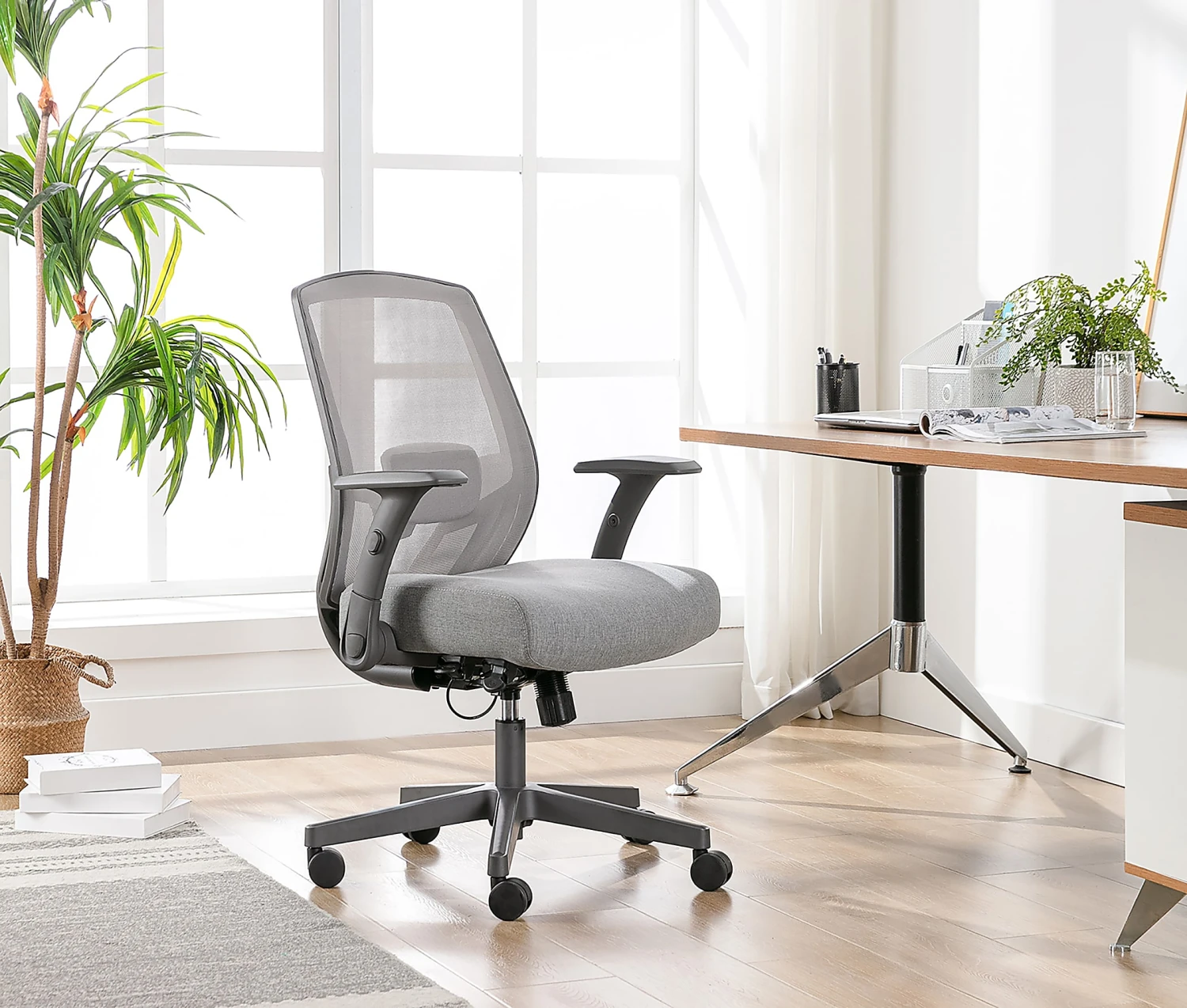 Serta® SitTrue™ Rayne Ergonomic Mesh/Fabric Mid-Back Task Chair, Gray - Image 4