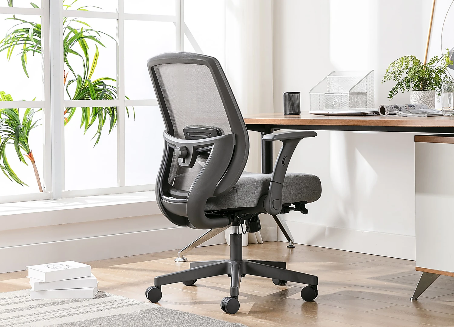 Serta® SitTrue™ Rayne Ergonomic Mesh/Fabric Mid-Back Task Chair, Gray - Image 5