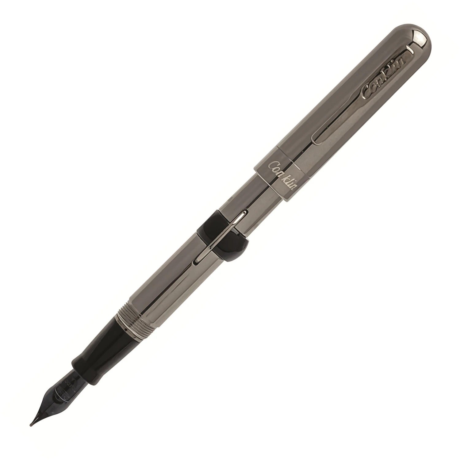Conklin Mark Twain Limited Edition Crescent Filler Fountain Pen, Gunmetal