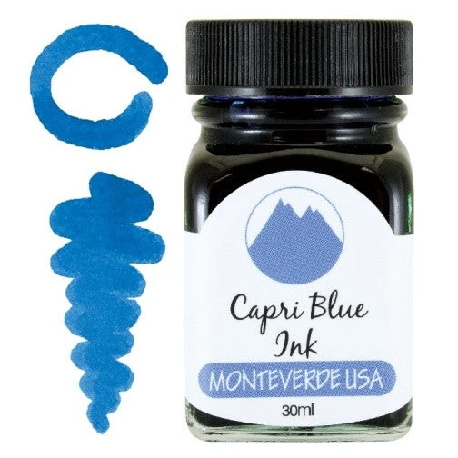 Monteverde 30ml Fountain Pen Ink Bottle, Capri Blue