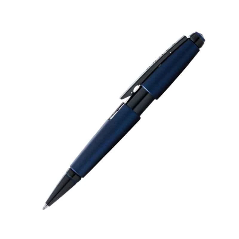 Cross® Cross Edge Black Gel Ink Matte Blue Lacquer Finish Roller Ball Pen With 1 Pc Black Gel Ink Refill Set, AT0555-12 - Image 2