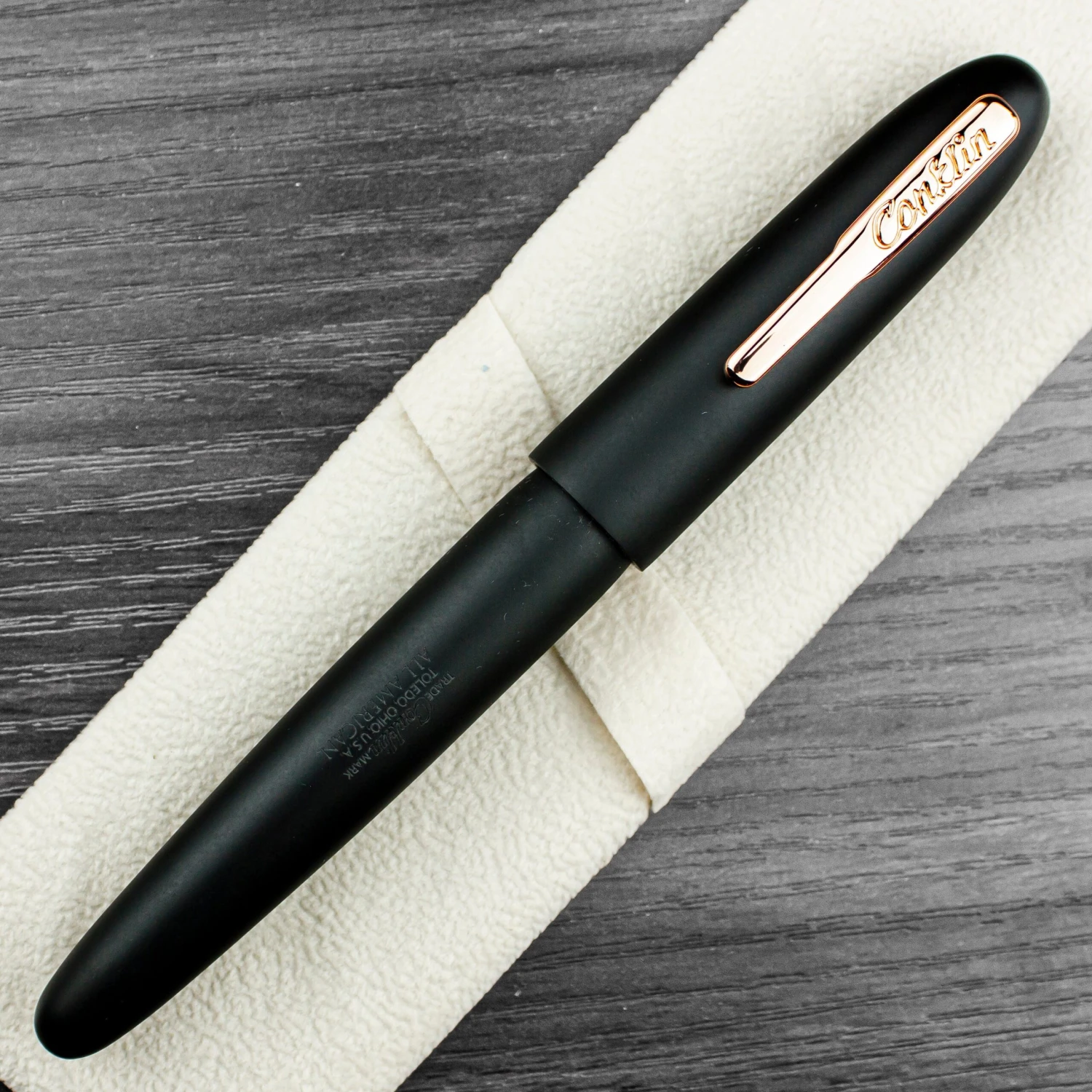Conklin All American Limited Edition Fountain Pen, Matte Black & Rose Gold - Image 2