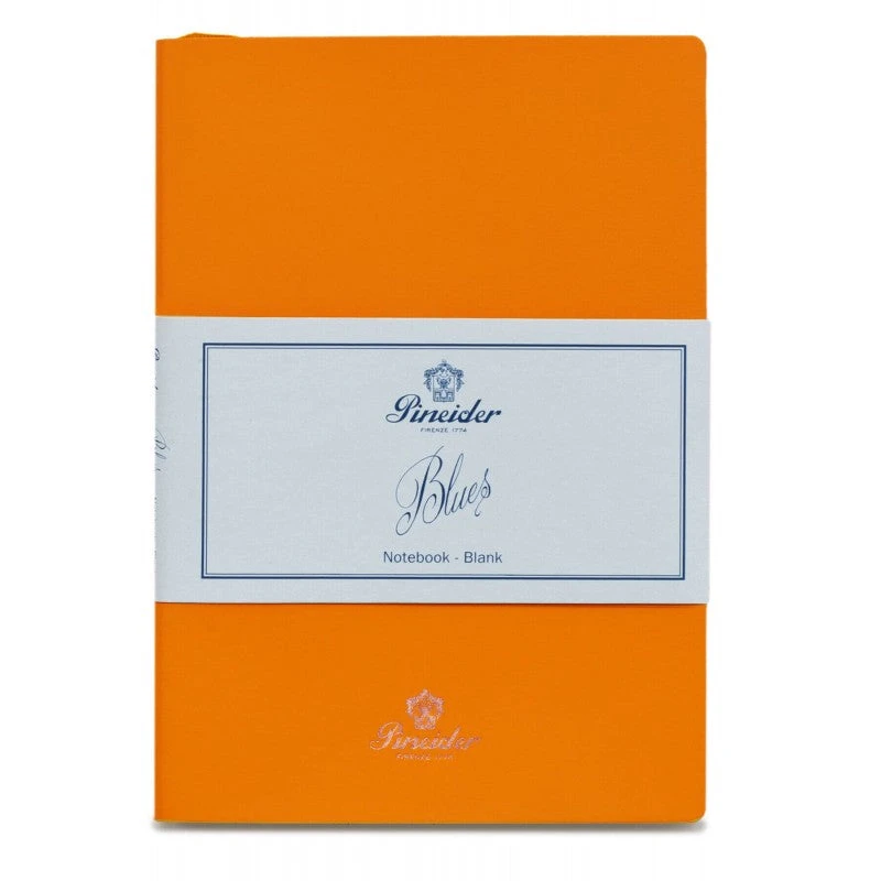 Pineider Blues Notebook, A5, 192 Blank Pages, 55gr Paper, Orange