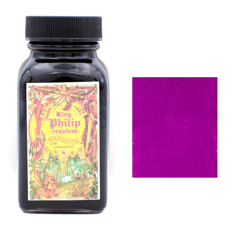 Noodlers Fountain Pen Ink Bottle, 3oz, King Philip Requiem