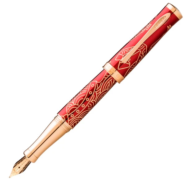 Cross® Cross 2014 Year Of The Horse Fountain Pen, Red & Gold, 18k Gold Nib, Medium